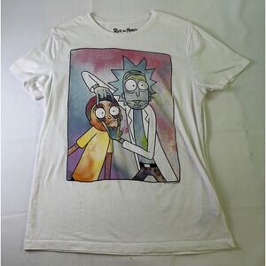 Rick and Morty Ripple Junction Graphic T Shirt White Cartoon Network Mens Size S